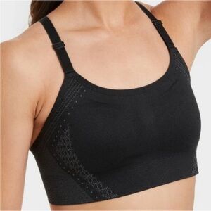 High Support Seamless Bonded Sports Athletic Supportive Bra Black ALL IN MOTION